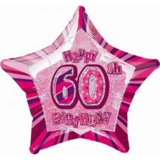 60 år foliestjerne rosa